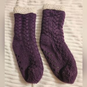 Cozy Purple Knit Socks